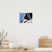 Aarde en Maan vanuit Space Shuttle Discovery Poster (Keuken)