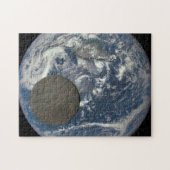 Aarde en Moon's verre kant van ruimte Legpuzzel (Horizontaal)