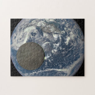 Aarde en Moon's verre kant van ruimte Legpuzzel