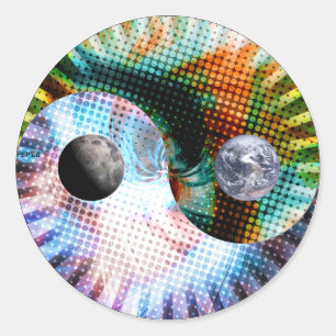 Aarde en ruimte ronde sticker