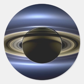 Aarde en Saturnus Ronde Sticker