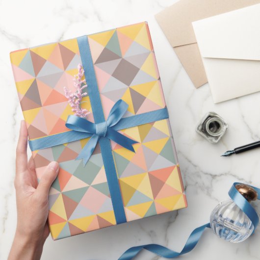 Aarde Geel Bruin Geometrische Vormen Rustiek Moder Cadeaupapier (Geschenken)