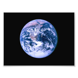 Aarde gezien vanuit de ruimte foto afdruk