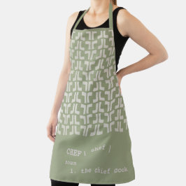 Aarde-groen CHEF Med Cloth Tribal Africa Pattern Schort