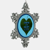 Aarde - Heart Anagram Tin Sneeuwvlok Ornament (Links)
