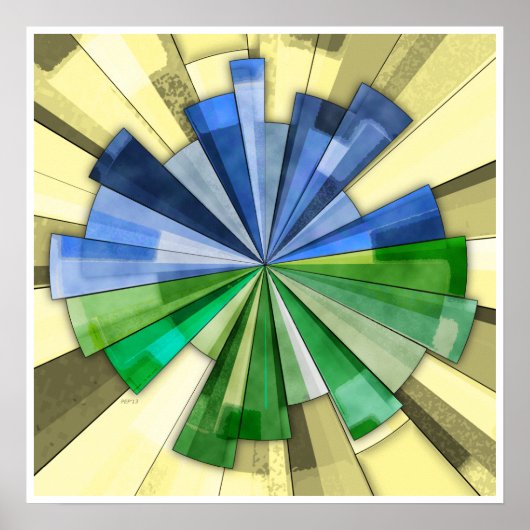 Aarde, hemel en zon poster (Voorkant)