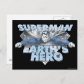 Aarde hero - blauw briefkaart (Voorkant / Achterkant)