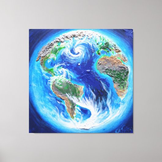 Aarde, het blauwe poster van de planeet canvas afdruk (Voorkant)