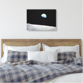 Aarde - het Lunar Perspectief Canvas Afdruk (Insitu (Slaapkamer))
