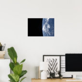 Aarde-horizon en de duisternis van de ruimte poster (Thuiskantoor)