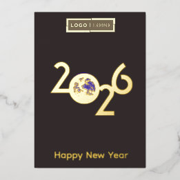 Aarde in 2026 - Professionele Nieuwjaarskaart nr b Folie Uitnodiging