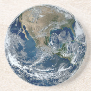 Aarde in de buitenruimte met wolken zandsteen onderzetter