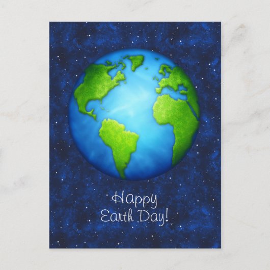 Aarde in de ruimte, briefkaart (Voorkant)