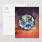 Aarde in de ruimte briefkaart (Voorkant / Achterkant)