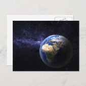 Aarde in de ruimte briefkaart (Voorkant / Achterkant)