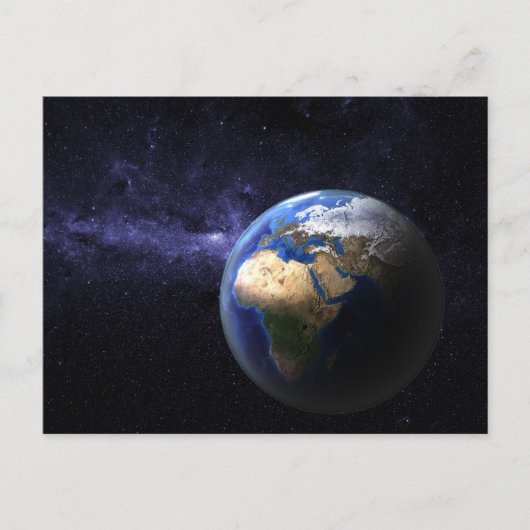 Aarde in de ruimte briefkaart (Voorkant)