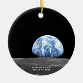 Aarde in opkomst over maan, Apollo 11, 1969 Kerstm Keramisch Ornament (Voorkant)