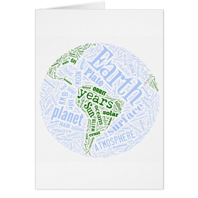 Aarde in Tagxedo (Voorkant)