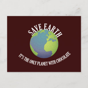 aarde is de enige planeet met chocolade briefkaart