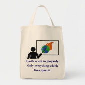 Aarde is niet in gevaar - klimaatverandering tote bag (Voorkant)