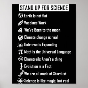 Aarde is niet plat Vaccins werken Funny Science Ca Poster
