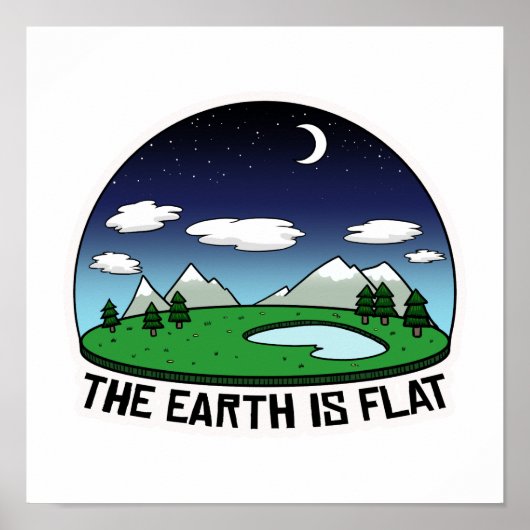 Aarde is plat poster (Voorkant)