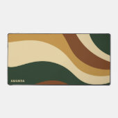 Aarde kleuren golvende lijnen modern ontwerp monog bureaumat (Voorkant)