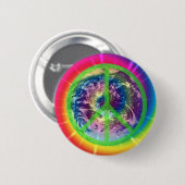 Aarde, kleurstof en vrede ronde button 5,7 cm (Voorkant /achterkant)
