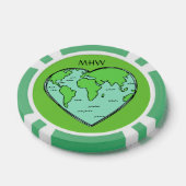 Aarde Liefde aangepaste monogram & kleur poker chi Chips (Enkel)