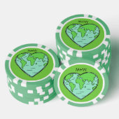 Aarde Liefde aangepaste monogram & kleur poker chi Chips (Opstapeling)