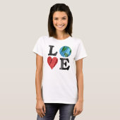 Aarde LOVE met hart en aarde T-shirt (Voorkant volledig)