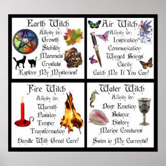 Aarde, luchtwater en vuur poster
