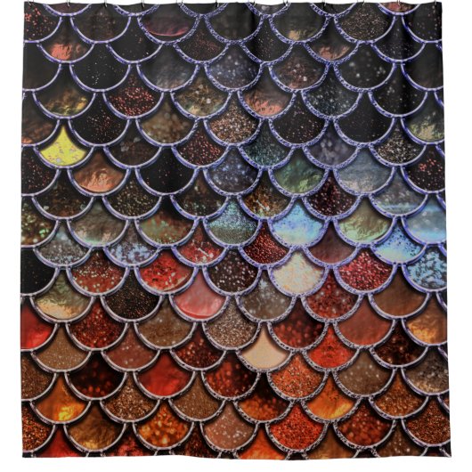 Aarde Luxe Glitter Mermaid Scales Douchegordijn (Voorkant)