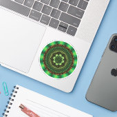 Aarde Mandala Contour Sticker (Laptop met iPhone)