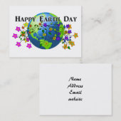 Aarde met bloemen visitekaartje (Voorkant / Achterkant)