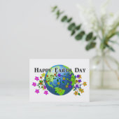 Aarde met bloemen visitekaartje (Staand voorkant)