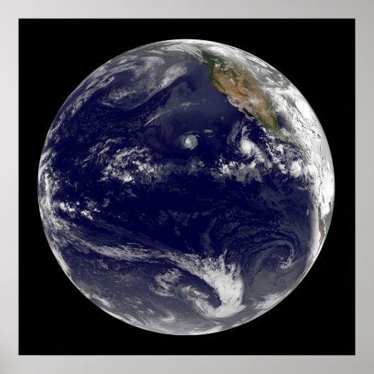 Aarde met drie tropische cyclonen in de Stille Oce Poster (Voorkant)