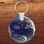 Aarde met drie tropische cyclonen in de Stille Oce Sleutelhanger (Voorkant)