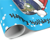 Aarde met Kerstmis een kerstman Cadeaupapier (Rol Hoek)