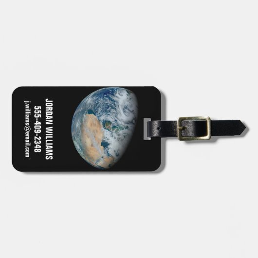 Aarde met Noord-Afrika en Zuidwest-Europa Bagagelabel (Voorkant horizontaal)