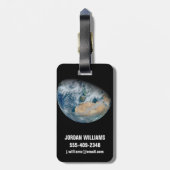 Aarde met Noord-Afrika en Zuidwest-Europa Bagagelabel (Achterkant verticaal)