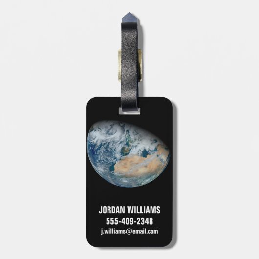 Aarde met Noord-Afrika en Zuidwest-Europa Bagagelabel (Achterkant verticaal)