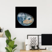 Aarde met Noord-Afrika en Zuidwest-Europa Poster (Thuiskantoor)