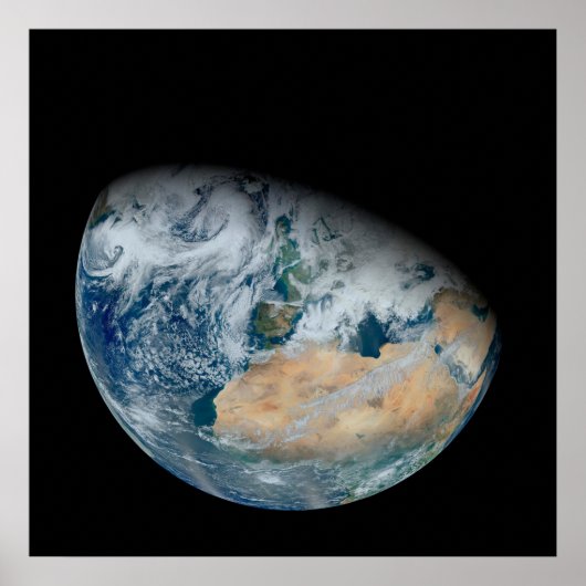 Aarde met Noord-Afrika en Zuidwest-Europa Poster (Voorkant)