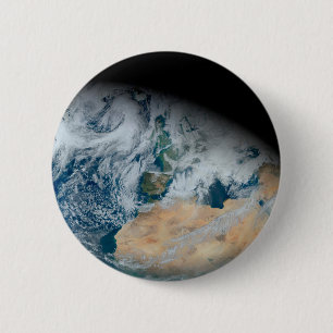 Aarde met Noord-Afrika en Zuidwest-Europa Ronde Button 5,7 Cm
