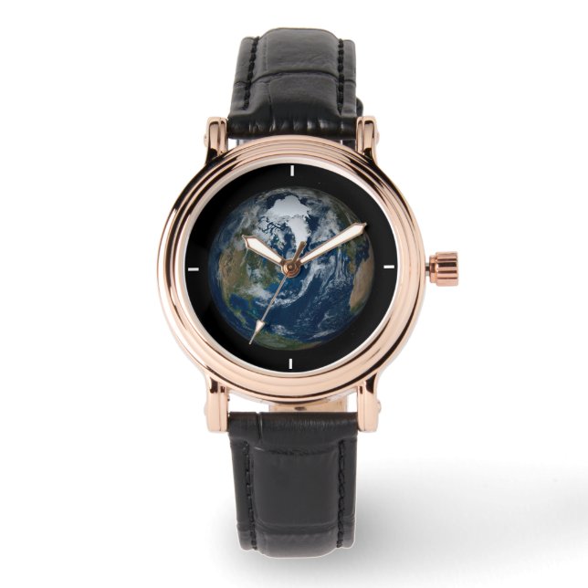 Aarde met wolken en Zee 2 Horloge (Voorkant)