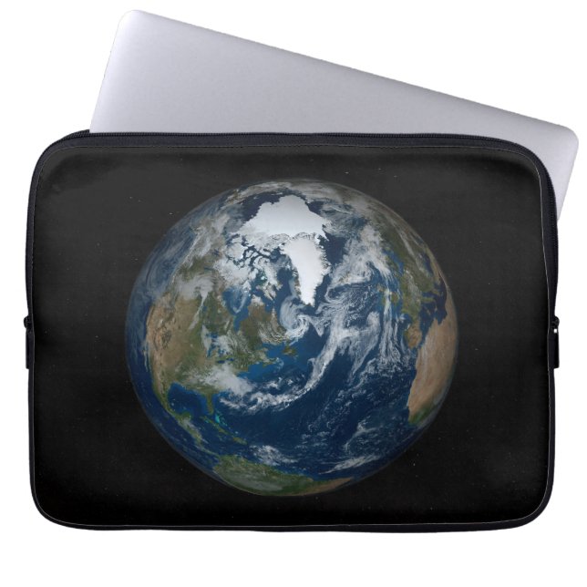 Aarde met wolken en Zee 2 Laptop Sleeve (Voorkant)