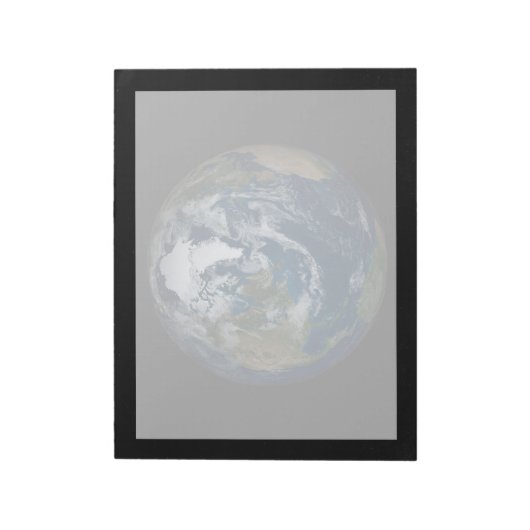 Aarde met wolken en Zee 2 Notitieblok (Gedraaid)