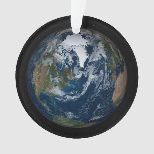 Aarde met wolken en Zee 2 Ornament (voorkant)