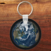 Aarde met wolken en Zee 2 Sleutelhanger (Voorkant)